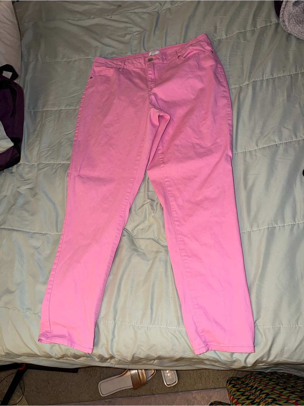 crown & ivy Pink Straight Leg Jeans